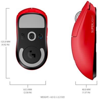 Logitech G Pro X Superlight langaton pelihiiri (punainen)