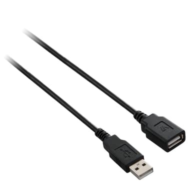 V7 V7E2USB2EXT-03M, 3 m, USB A, USB A, USB 2.0, Uros/naaras, Musta