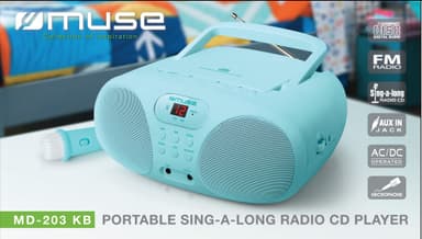MD-203 KB Radiosoitin FM ja CD Aux Mic. Turquis