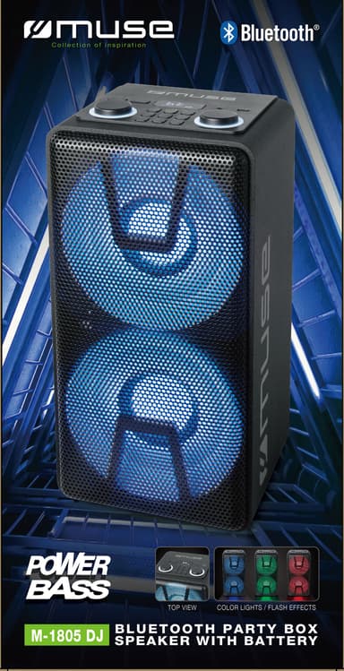 M-1805 DJ Party Speak Portable BT FM 150W, valkoinen LED