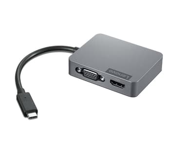 Lenovo 4X91A30366, USB 2.0 Type-C, HDMI, RJ-45, USB Type-C, VGA, Grå, 4K Ultra