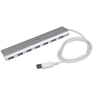 StarTech.com Kompakt USB 3.0-hubb med 7 portar och inbyggd kabel - 5Gbps, USB 3.