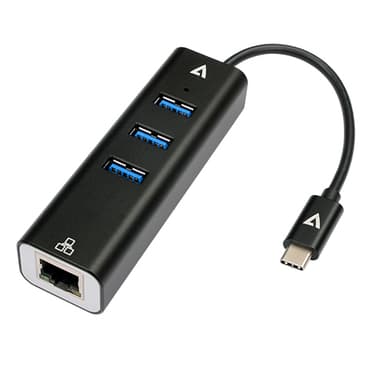 V7 V7UCRJ45USB3, USB Type-C, Svart, RJ-45, USB 3.2 Gen 1 (3.1 Gen 1) Type-A, Pol