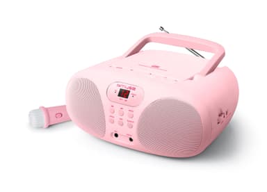 MD-203 KB Radio-soitin FM ja CD Aux Mic. Vaaleanpunainen