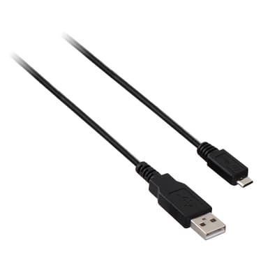 V7 V7E2USB2AMCB-01M, 1 m, USB A, Micro-USB B, USB 2.0, Hane/Hane, Svart