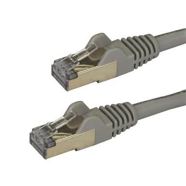 StarTech.com Cat6a Ethernet-kabel - skärmad (STP) - 3 m, grå, 3 m, Cat6a, U/FT