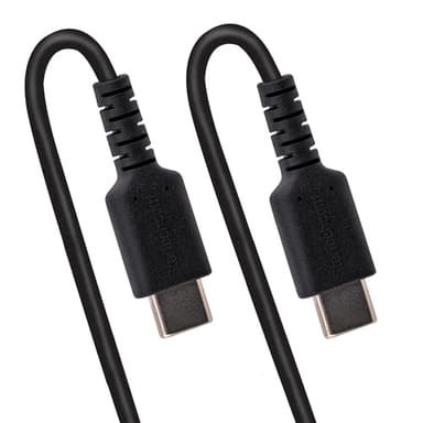 StarTech.com 50 cm USB C-laddningskabel, kraftig USB-C-spiralkabel för snabb la