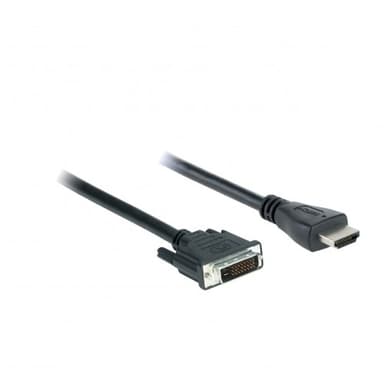 V7 V7E2HDMIDVID-02M, 2 m, DVI-D, HDMI, Nickel, Svart, Hane/Hane