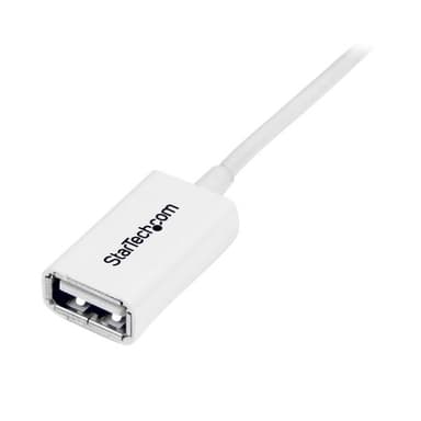 StarTech.com USBEXTPAA1MW, 1 m, USB A, USB A, USB 2.0, 480 Mbit/s, Valkoinen