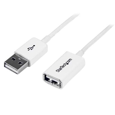 StarTech.com USBEXTPAA1MW, 1 m, USB A, USB A, USB 2.0, 480 Mbit/s, Valkoinen