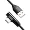 Vinklad USB-C-kabel USB 2.0 Max 3A 0,3m