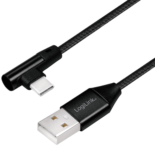 Vinklad USB-C-kabel USB 2.0 Max 3A 0,3m
