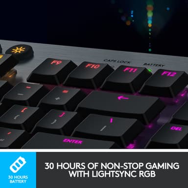 Logitech G915 Lightspeed langaton pelinäppäimistö, GL Tactile kytkimet