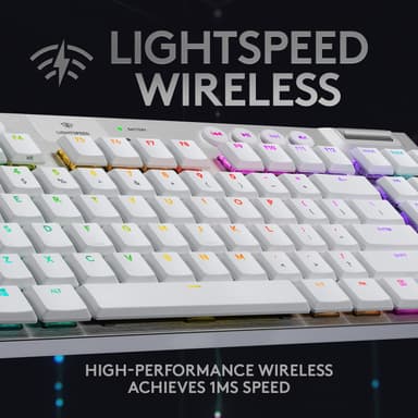 Logitech G915 Lightspeed tenkeyless langaton pelinäppäimistö (valkoinen)