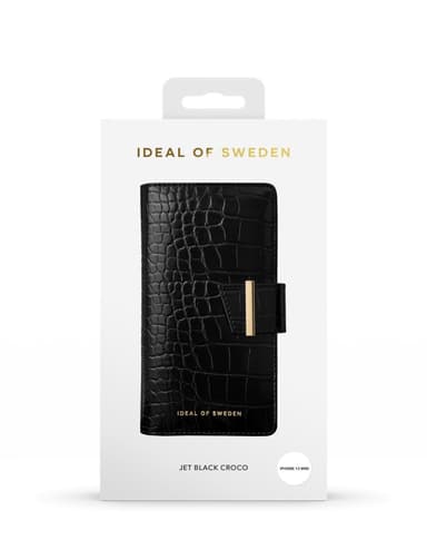 Cora Phone Wallet iPhone 13 Mini Jet Black Croco