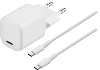 Sandstrøm 20W USB-C laturi + USB-C kaapeli