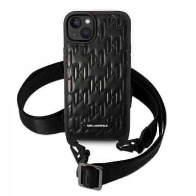 Karl Lagerfeld iPhone 14 Plus Kuori Crossbody Strap Musta