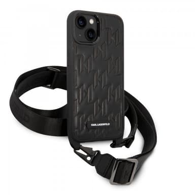 Karl Lagerfeld iPhone 14 Kuori Crossbody Strap Musta