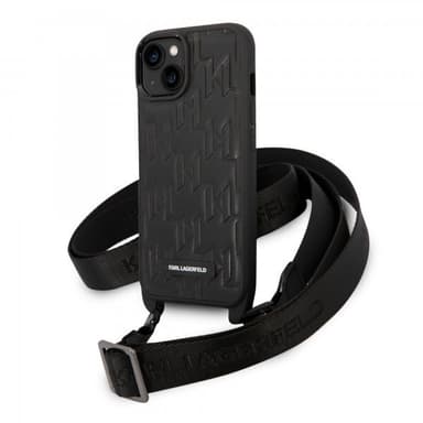 Karl Lagerfeld iPhone 14 Kuori Crossbody Strap Musta