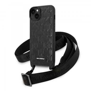 Karl Lagerfeld iPhone 14 Plus Kuori Crossbody Strap Musta