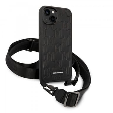 Karl Lagerfeld iPhone 14 Plus Kuori Crossbody Strap Musta