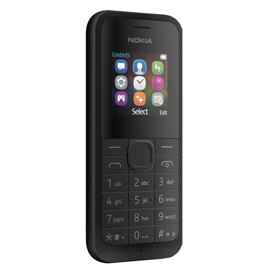 Nokia 105 Dual-SIM matkapuhelin (musta)