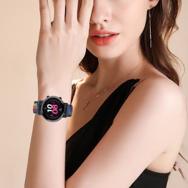 Kellon ranneke silikoni Sininen 20 mm Samsung Galaxy Watch 4 40mm 44mm/Gear Sport, Huawei Watch GT3/GT2 42 mm, Honor Watch SE, Garmin Venu 2 PLUS/Vivomove Sport/Forerunner 158/55/245/645