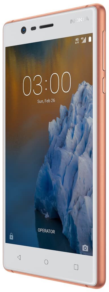 Nokia 3 älypuhelin (kupari/valkoinen)