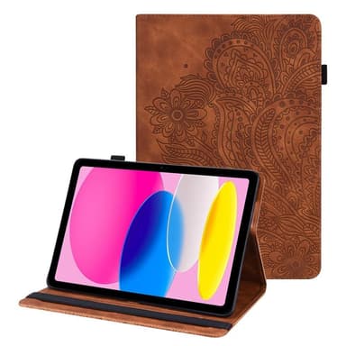 iPadille 10.9 (2022) Tablettikotelon kansi Kukkamainatus - Ruskea