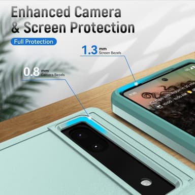 Google Pixel 6A iskunkestävä TPU+PC Kickstand -puhelinkotelo autoteline metallilevy -