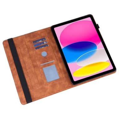 iPadille 10.9 (2022) Tablettikotelon kansi Kukkamainatus - Ruskea