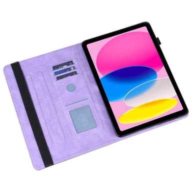 iPad 10.9 (2022) -tablettikotelon kansi Kukkamainatus - violetti