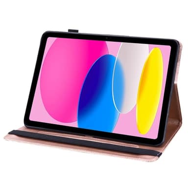 iPad 10.9 (2022) -tablettikotelon kannen kukkapainatus - ruusukulta
