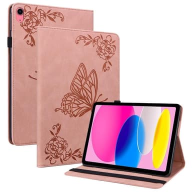 iPad 10.9 (2022) -tablettikotelon kansi Buterfly Imprinting - Vaaleanpunainen