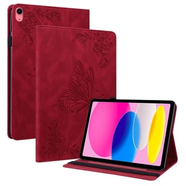 iPad 10.9 (2022) -tablettikotelon kansi Buterfly Imprinting - Punainen