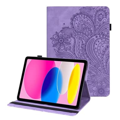 iPad 10.9 (2022) -tablettikotelon kansi Kukkamainatus - violetti