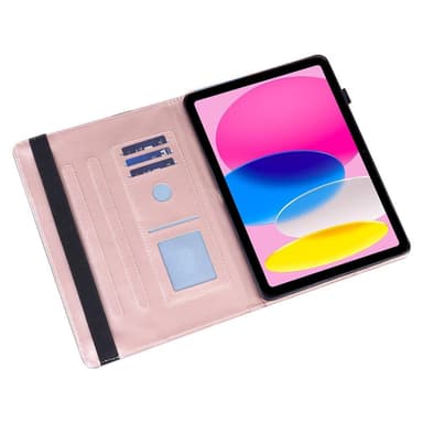 iPad 10.9 (2022) -tablettikotelon kannen kukkapainatus - ruusukulta