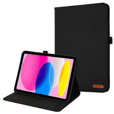 iPad 10.9 (2022) -tablettikotelon kansi kangasrakenne - musta