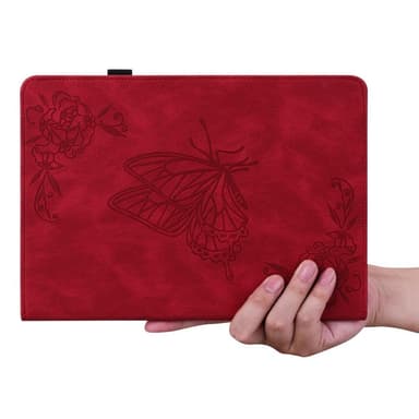iPad 10.9 (2022) -tablettikotelon kansi Buterfly Imprinting - Punainen