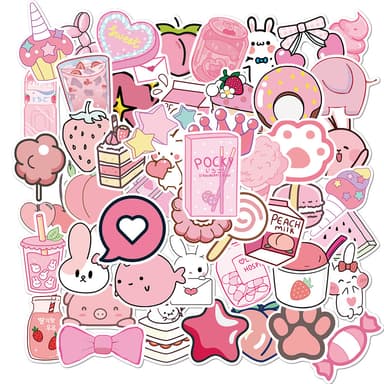 Girly Graffiti Tarrat 50 kpl Vaaleanpunainen