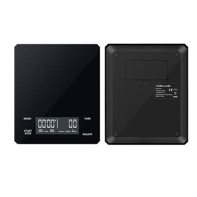 Ladattava kahvivaaka ajastimella 3 kg / 0,1 g Musta