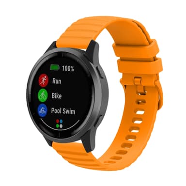 Kellon hihna silikonia Oranssi 22 mm Samsung Galaxy Watch 3 45 mm/Gear S3 Classic, Huawei watch GT Runner/GT2 Pro, Huami amazfit GTR 3, Garmin Venu 2, Fossil Gen 5 Carlyle /Julianna