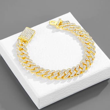 Chunky kubanska Halsband Hip Hop Kulta 50x1.2x1.2 cm