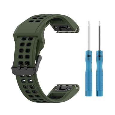Kellon ranneke silikoni Tummanvihreä Garmin Fenix 7S/7S Solar/7S Sapphire Solar/6S/6S Pro/5S/5S Plus/Instinct 2S