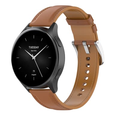 Klockband i läder Vaalean ruskea 22 mm Xiaomi Watch S2