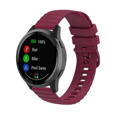 Klockarmband silikon Viininpunainen 20 mm Samsung Galaxy Watch 5/4 40mm 44mm/Gear Sport, Huawei Watch GT3 42 mm, Honor Watch SE, Huami Amazfit GTS 3,Garmin Forerunner 158/55/245/645/Venu Sq