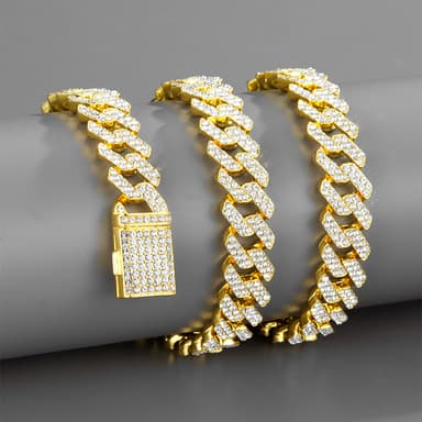 Chunky kubanska Halsband Hip Hop Kulta 50x1.2x1.2 cm