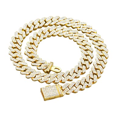 Chunky kubanska Halsband Hip Hop Kulta 50x1.2x1.2 cm