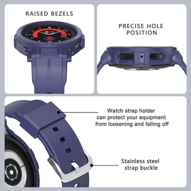 Kellon rannekoru Tummansininen Samsung Galaxy Watch 5 Pro (45 mm)