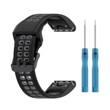 Kellon hihna silikonia Tummanharmaa Garmin Fenix 7S/7S Solar/7S Sapphire Solar/6S/6S Pro/5S/5S Plus/Instinct 2S